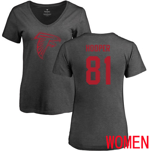 Atlanta Falcons Ash Women Austin Hooper One Color NFL Football #81 T Shirt